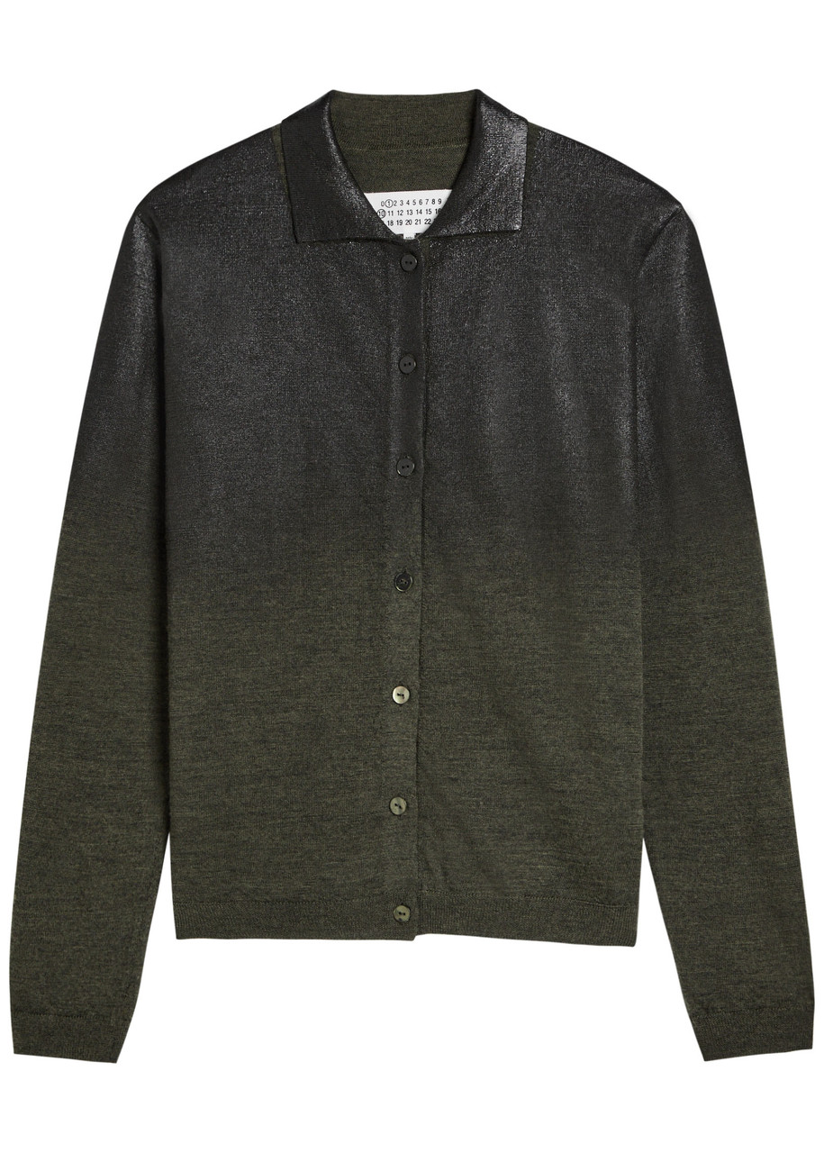 MAISON MARGIELA Coated wool-blend cardigan | Harvey Nichols