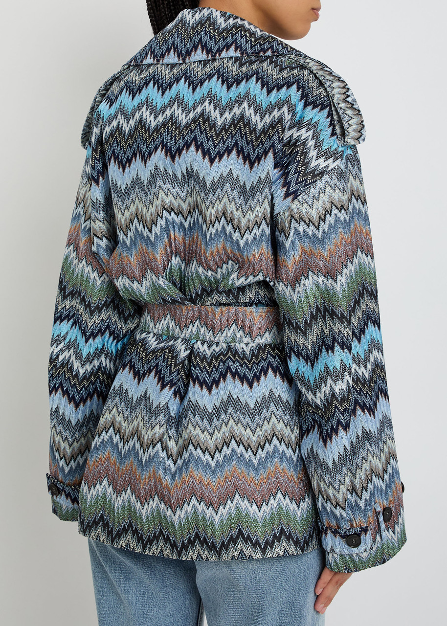 MISSONI Zigzag belted fine-knit trench jacket | Harvey Nichols