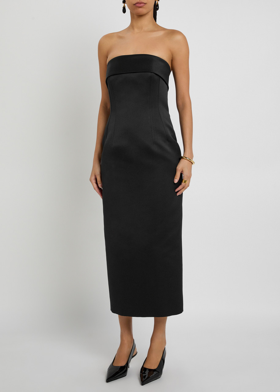 emilia wickstead black dress Rara Dress in Black Double Crepe| Emilia Wickstead main image 1