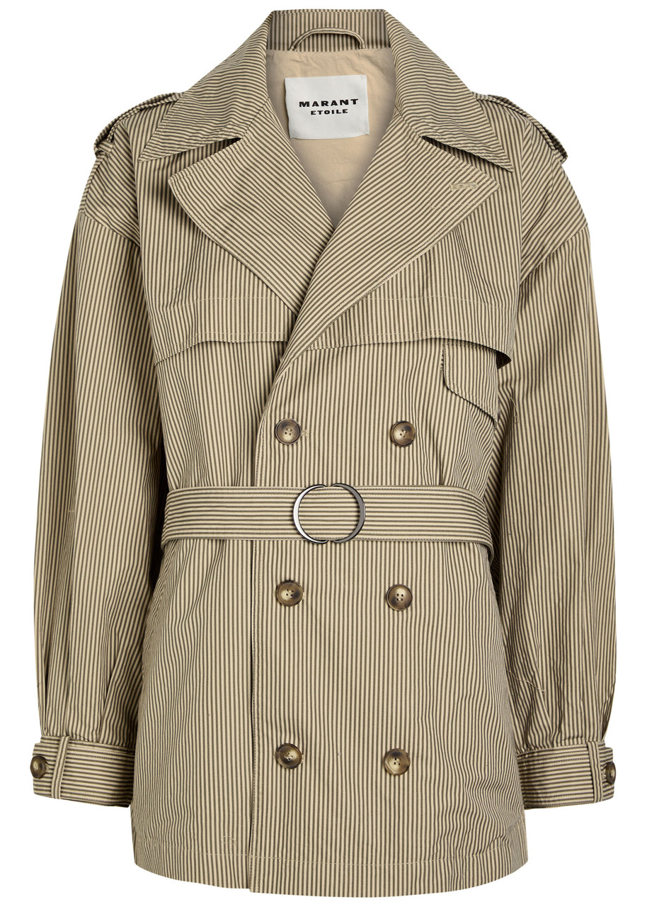 ISABEL MARANT ÉTOILE Claya striped belted cotton jacket | Harvey