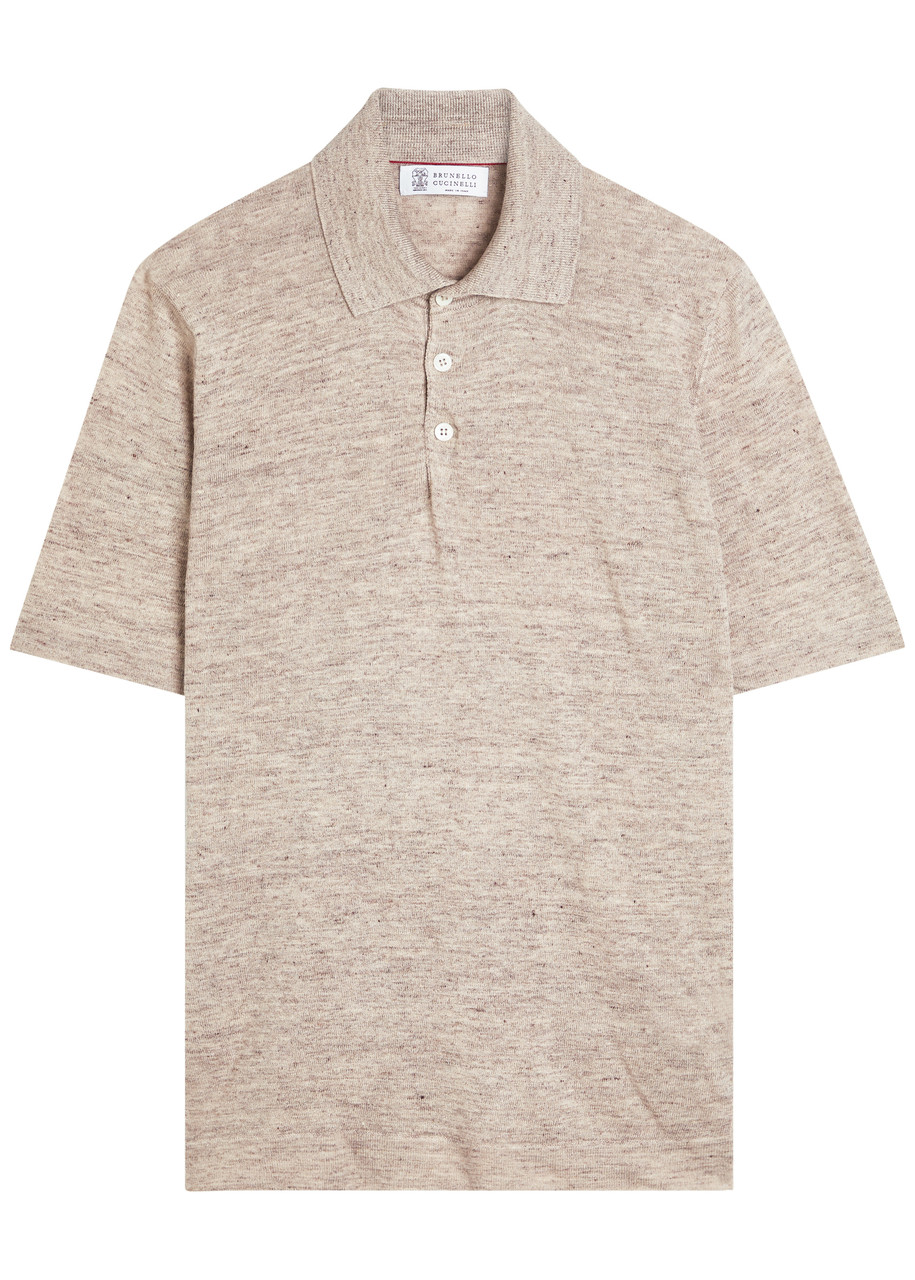 BRUNELLO CUCINELLI Linen and cotton-blend polo shirt | Harvey Nichols