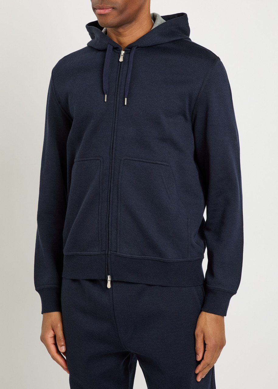 BRUNELLO CUCINELLI ネイビー パーカー Sサイズ BRUNELLO CUCINELLI Hooded cotton-blend sweatshirt | Harvey Nichols