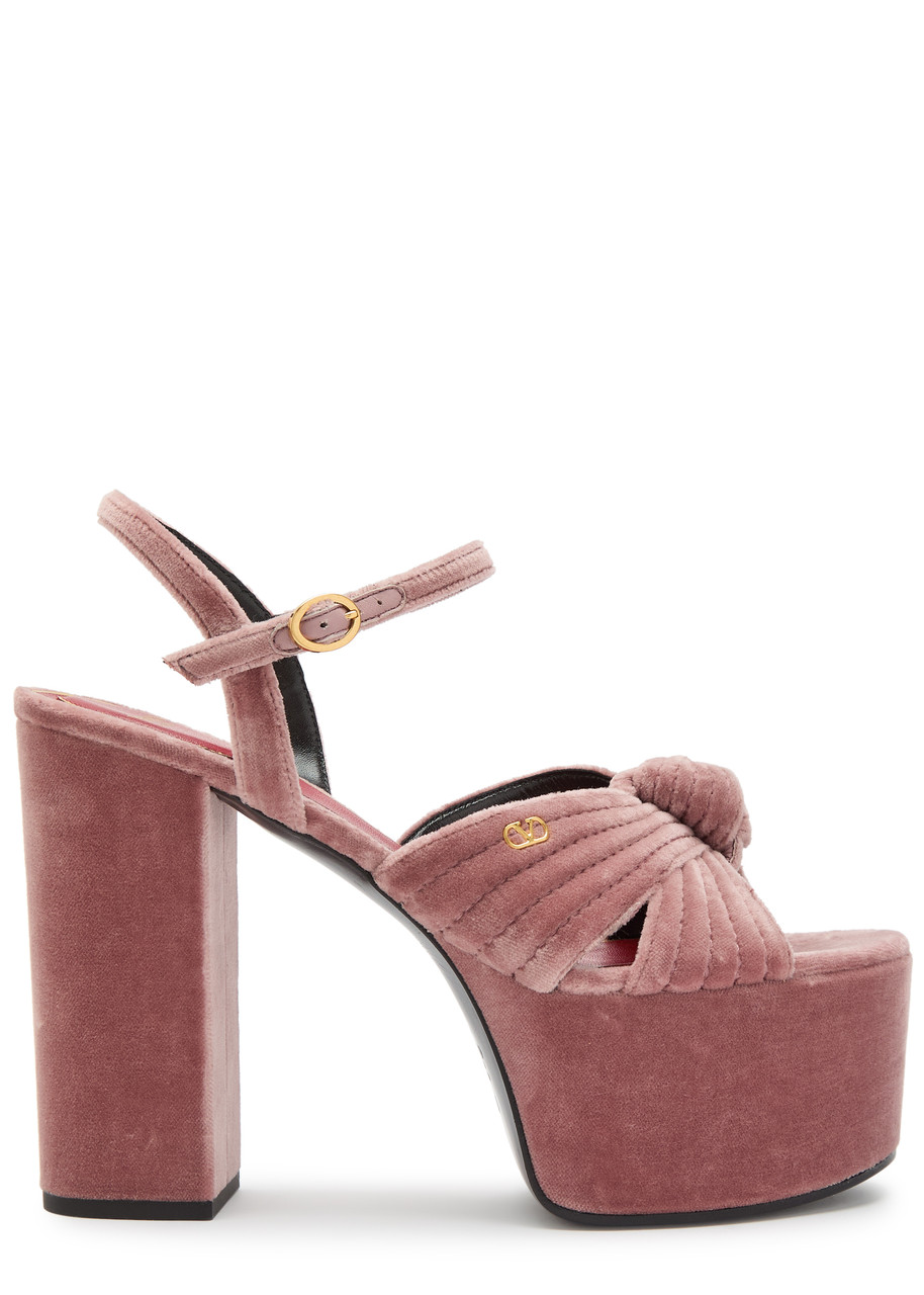 VALENTINO GARAVANI Crasher VLogo velvet platform sandals | Harvey