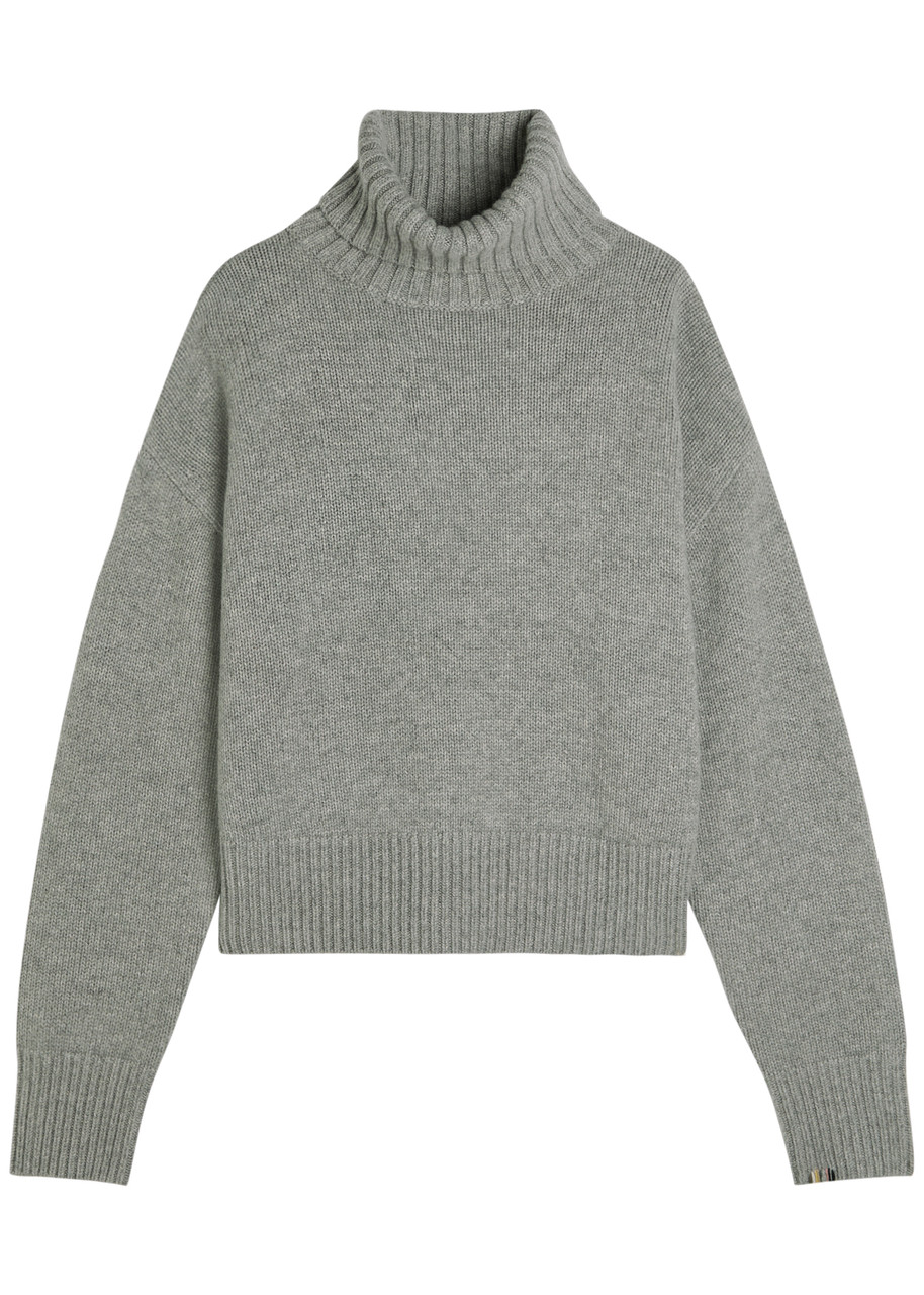 トップス if six was nine MINIMUM CASHMERE C-GRAY EXTREME CASHMERE N°434 Crop Xtra roll-neck cashmere jumper