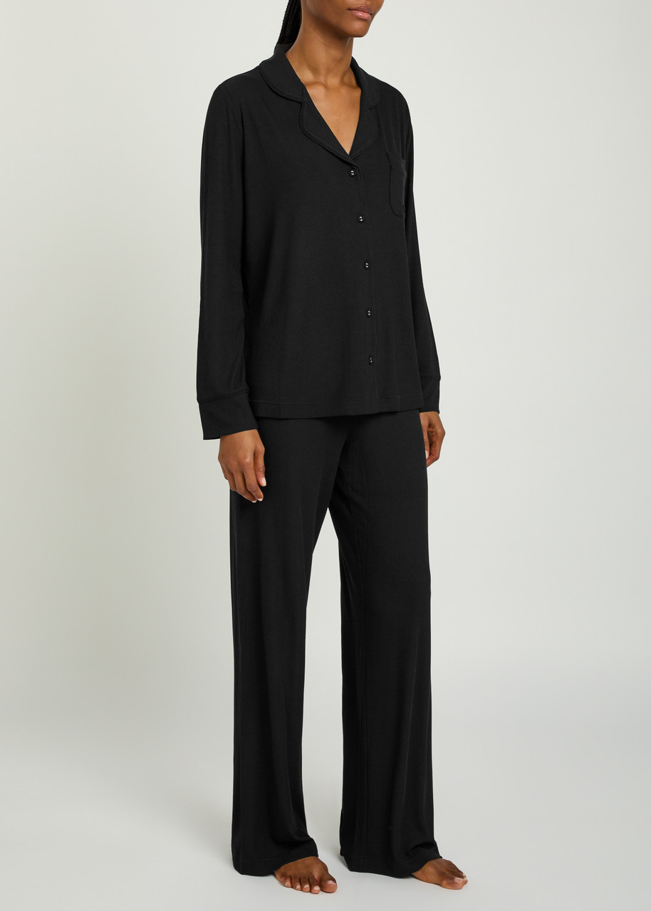 SKIMS Ribbed stretch-modal pyjama set | Harvey Nichols