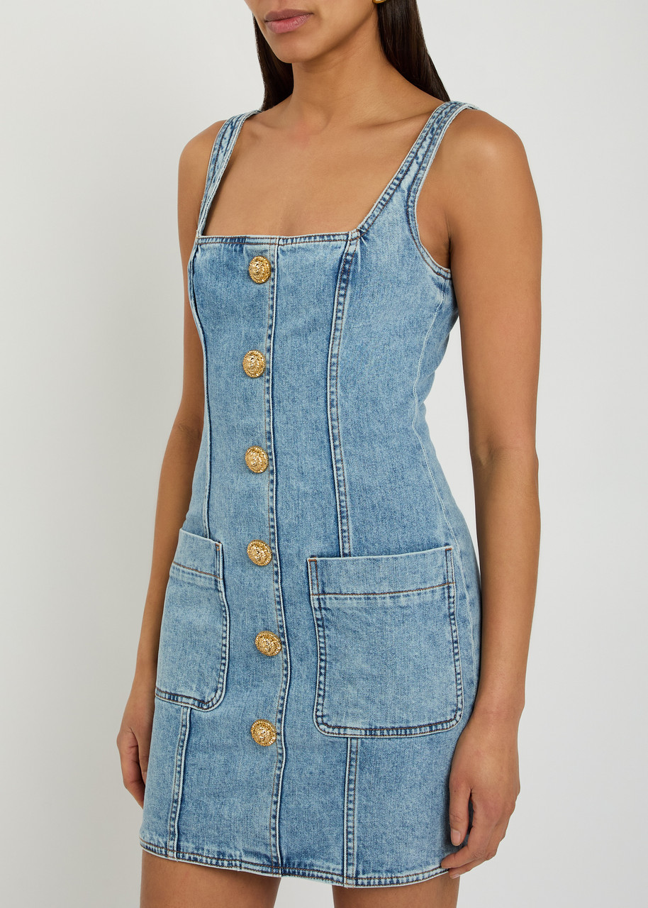pierre balmain denim dress Pre-Owned Pierre Balmain Mini Dress in Blue Denim