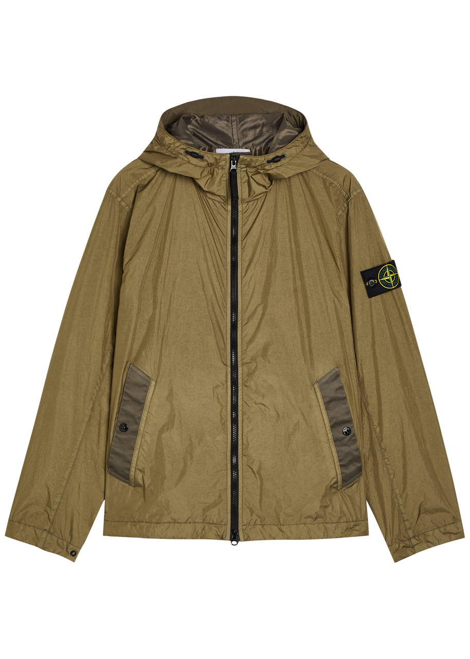STONE ISLAND Hooded crinkled shell jacket | Harvey Nichols