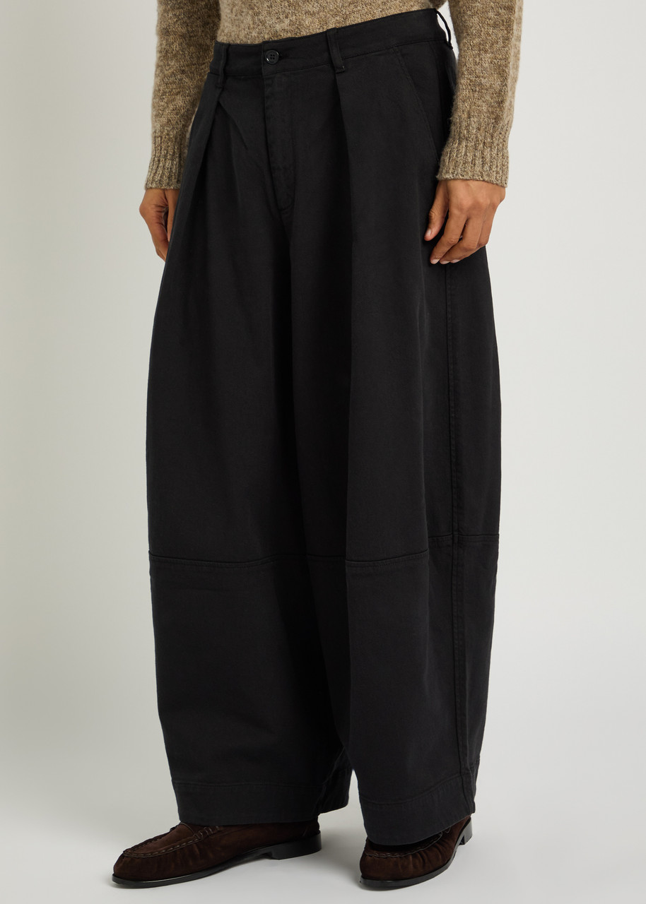 YMC Deadbeat relaxed barrel-leg stretch-denim trousers | Harvey
