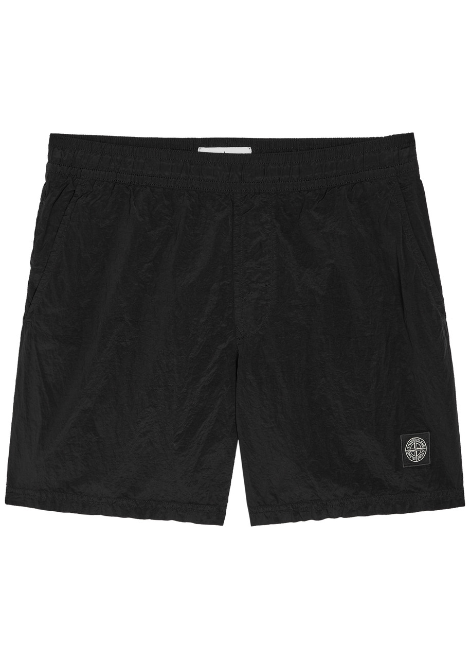 STONE ISLAND Logo crinkled nylon swim shorts | Harvey Nichols