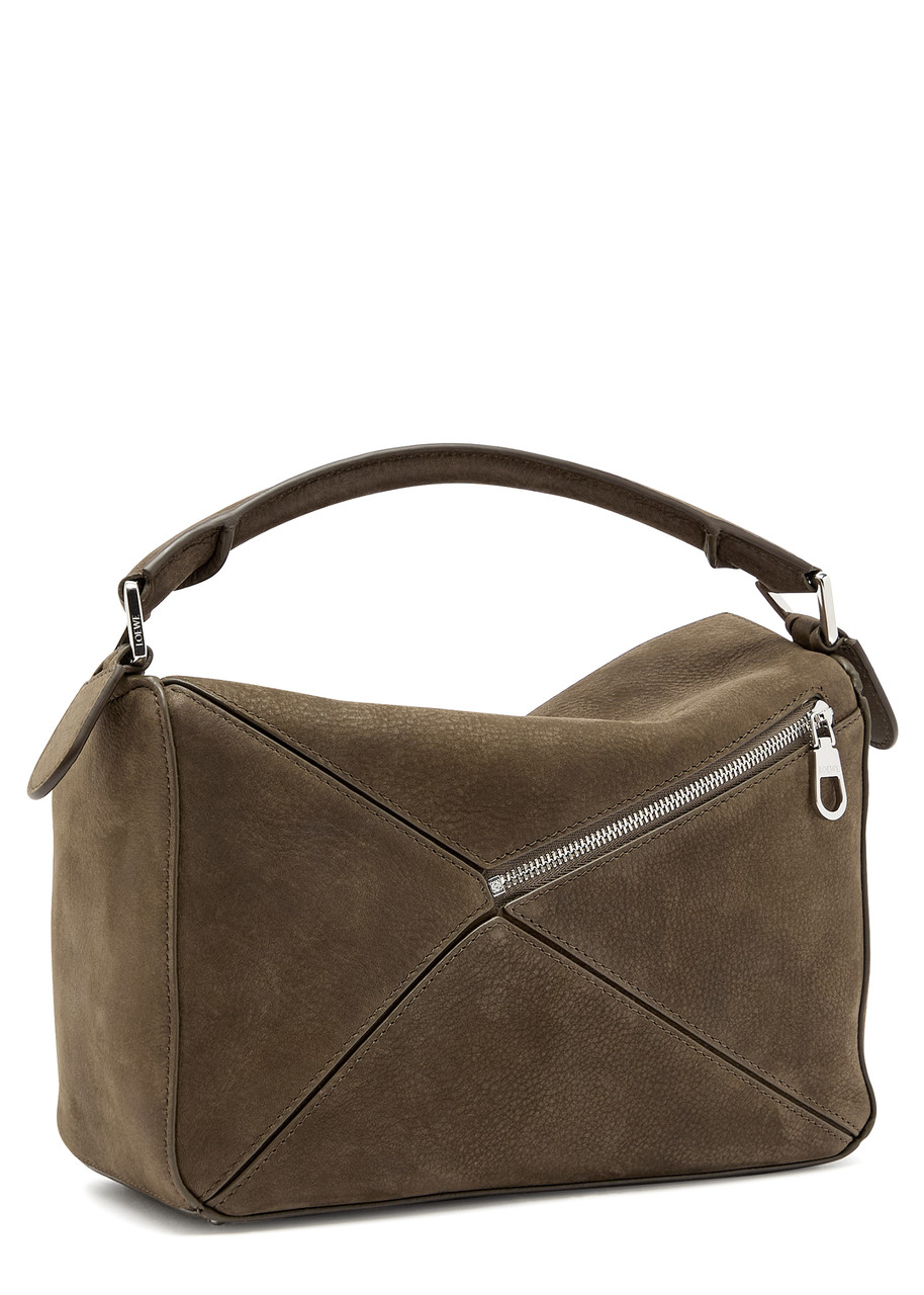 ルミスパ LOEWE Puzzle small grained nubuck top handle bag | Harvey Nichols