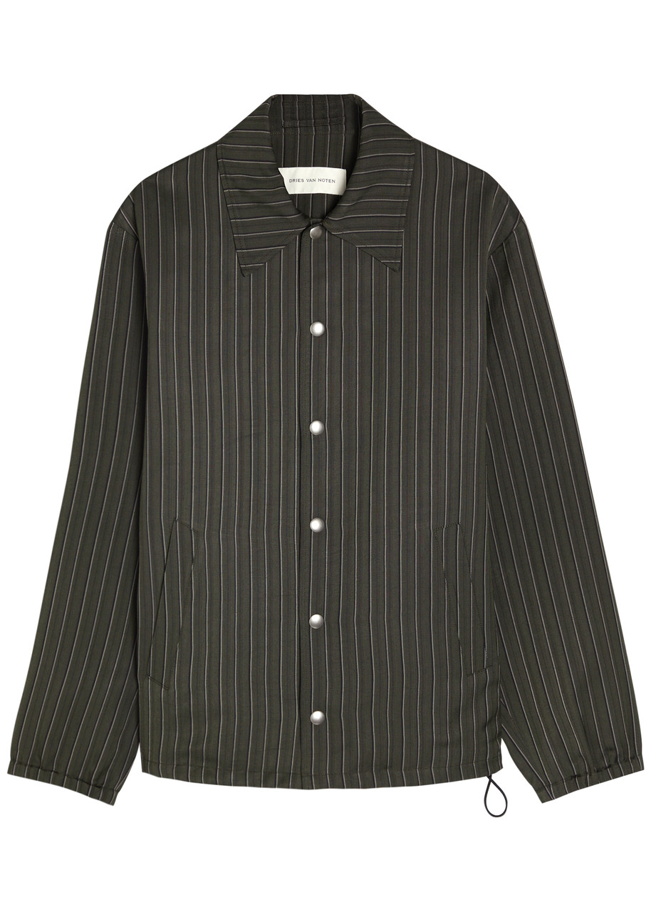 DRIES VAN NOTEN Vorries pinstriped woven overshirt | Harvey Nichols