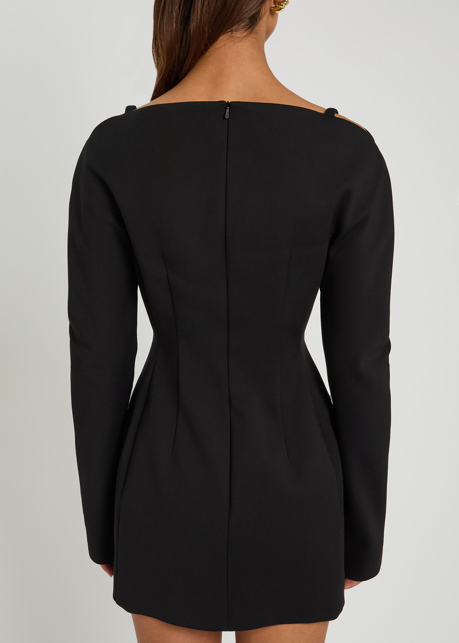 SPORTMAX Cold shoulder woven mini dress | Harvey Nichols