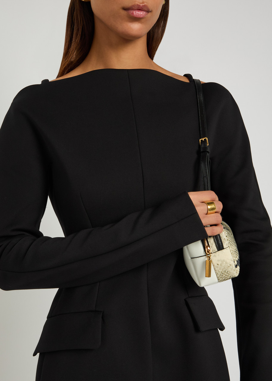 SPORTMAX Cold shoulder woven mini dress | Harvey Nichols