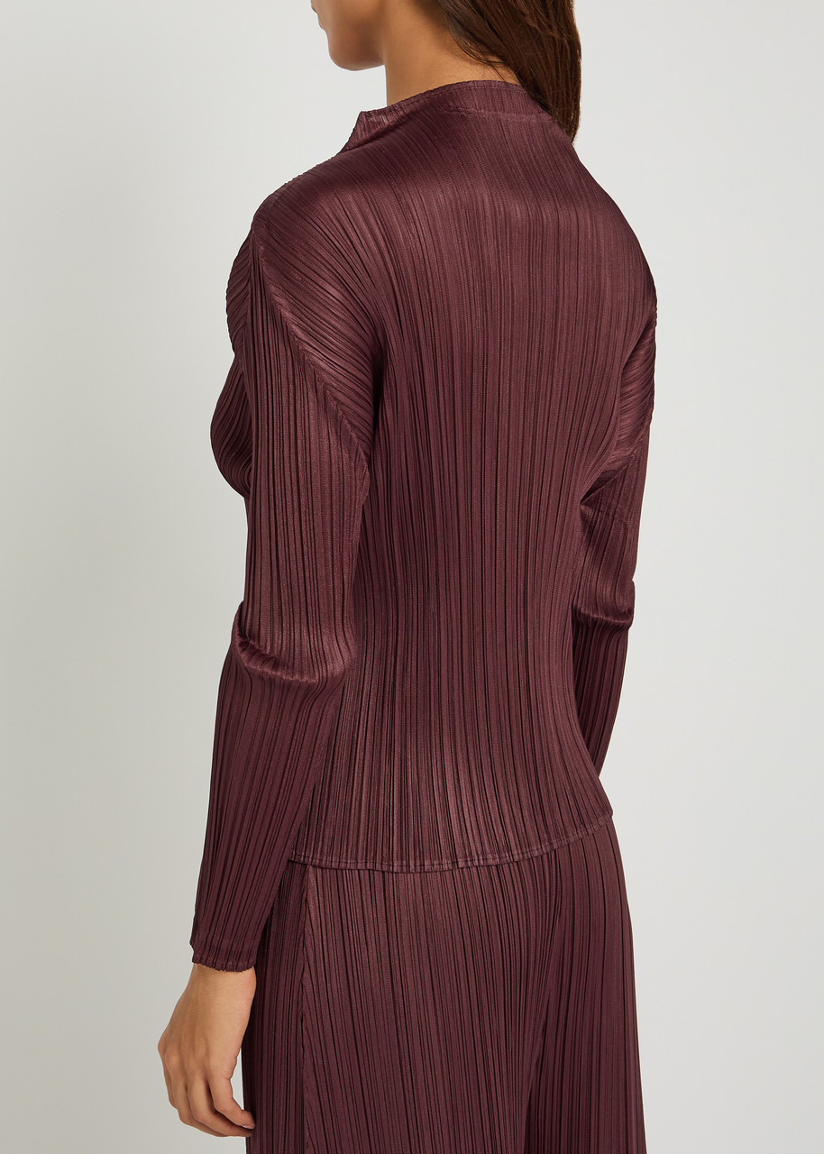 PLEATS PLEASE ISSEY MIYAKE Pleated mock-neck woven top | Harvey