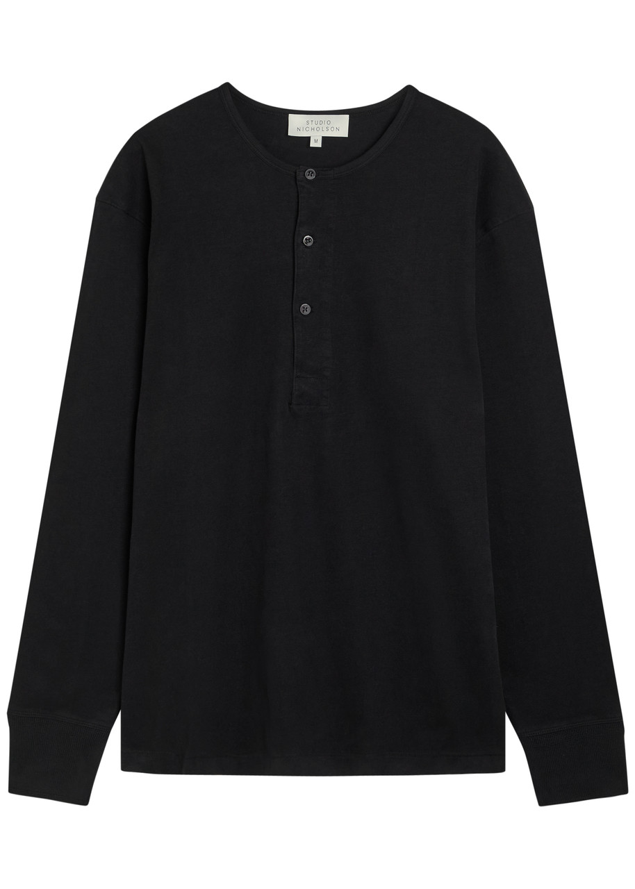 STUDIO NICHOLSON Round-neck cotton henley T-shirt | Harvey Nichols