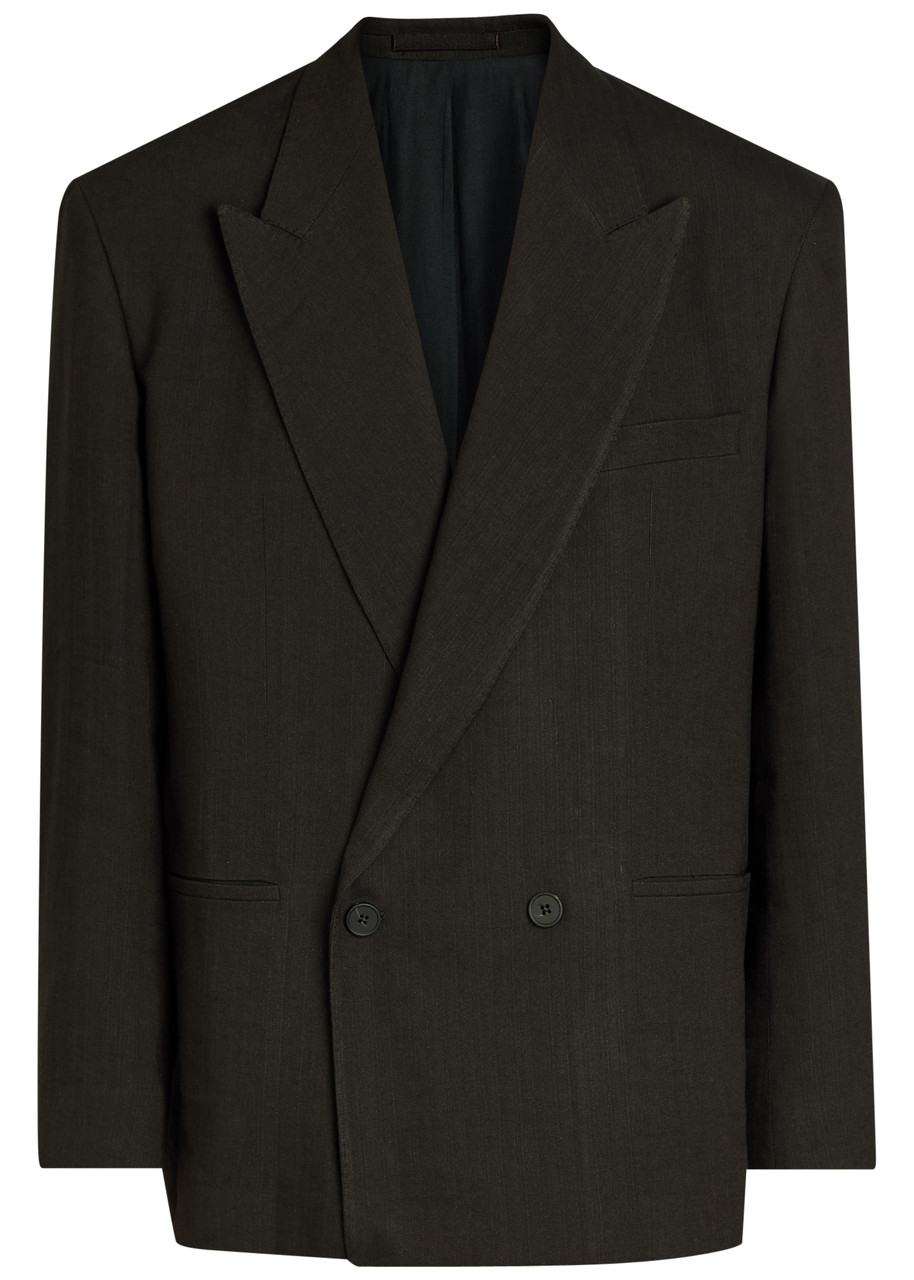 STUDIO NICHOLSON Double-breasted woven blazer | Harvey Nichols