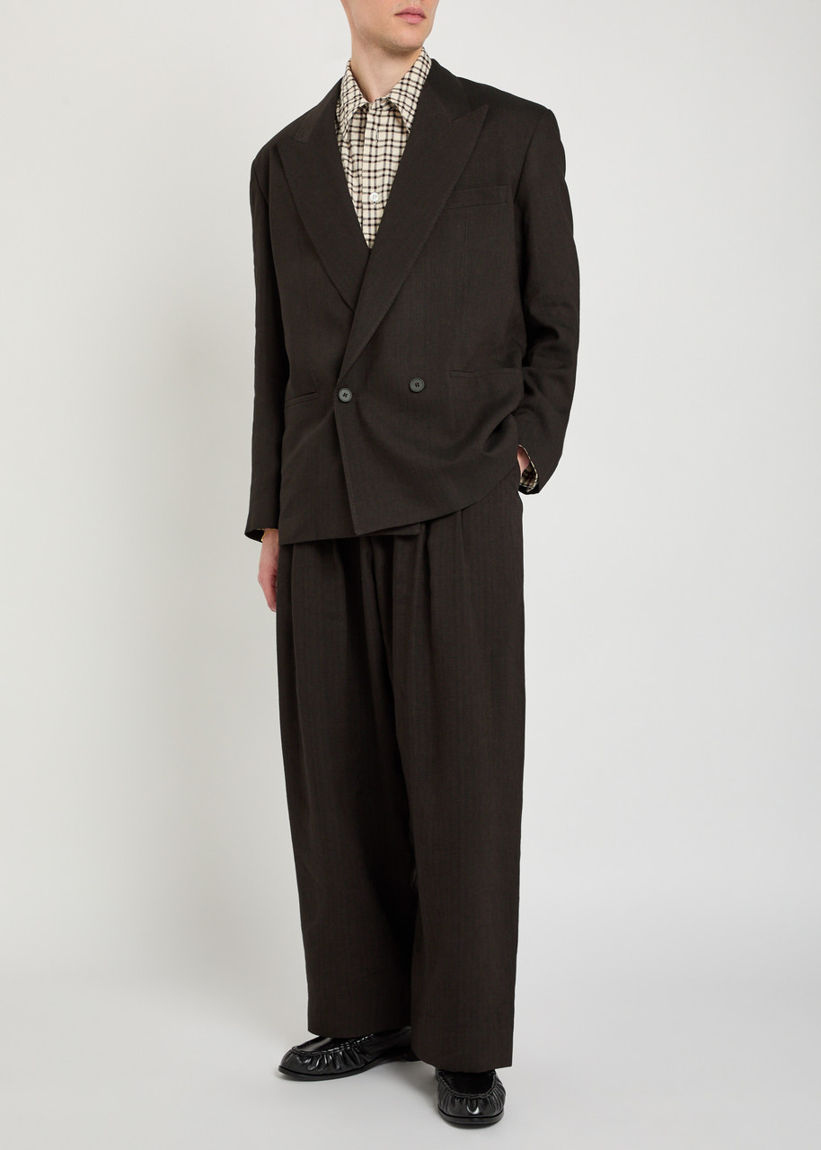 STUDIO NICHOLSON Double-breasted woven blazer | Harvey Nichols