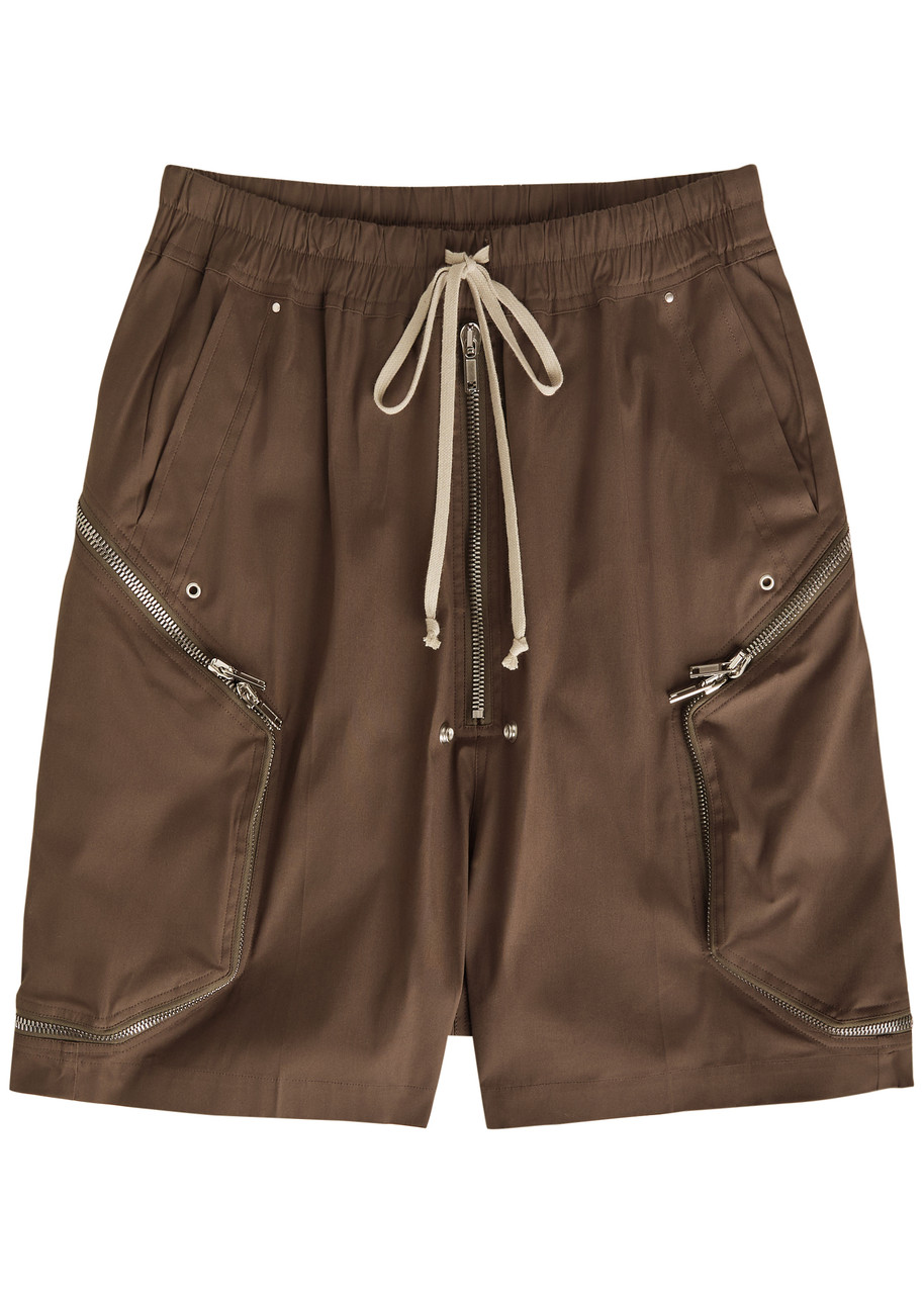RICK OWENS Heizer Bela stretch-cotton poplin cargo shorts | Harvey