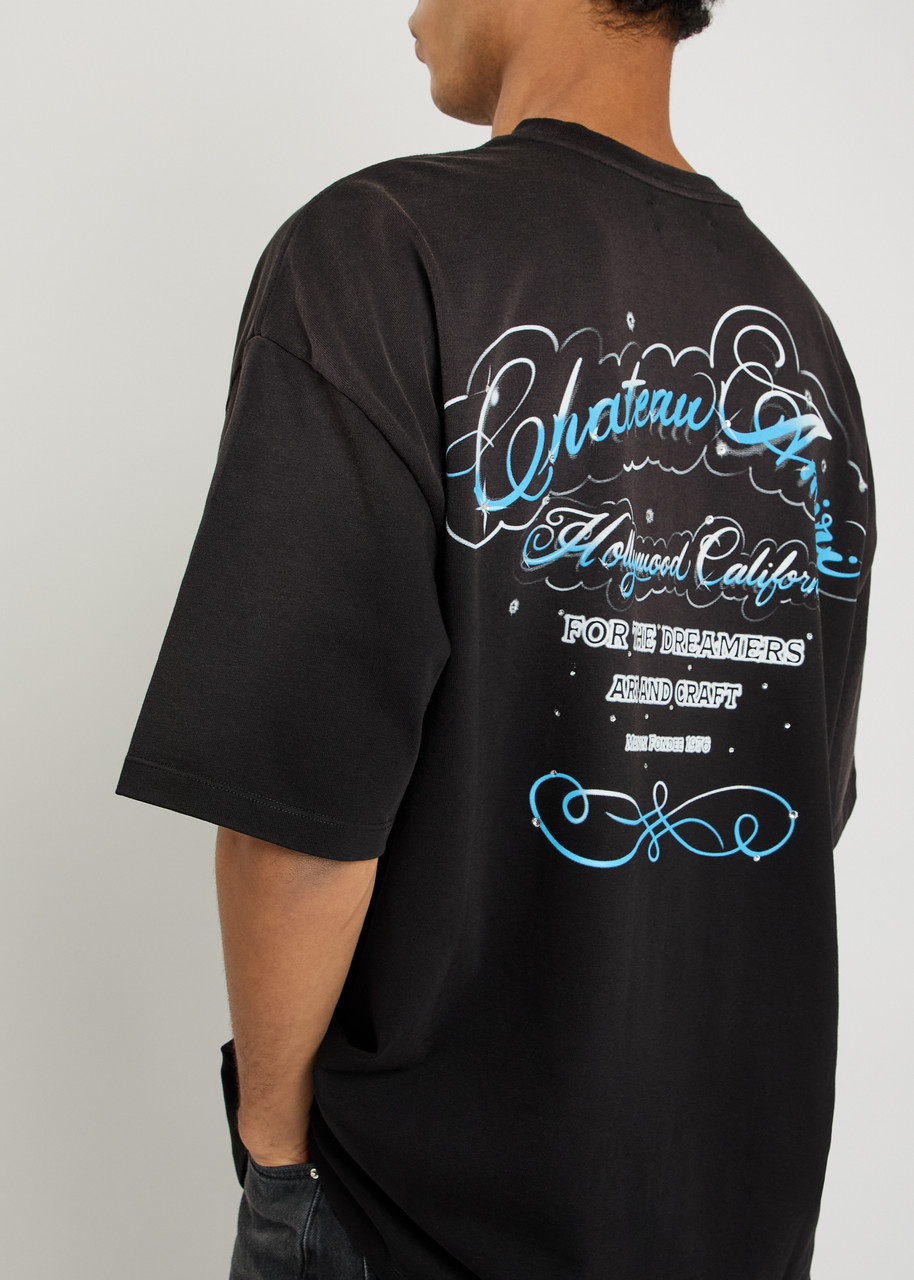 AMIRI Crystal Script printed cotton T-shirt | Harvey Nichols