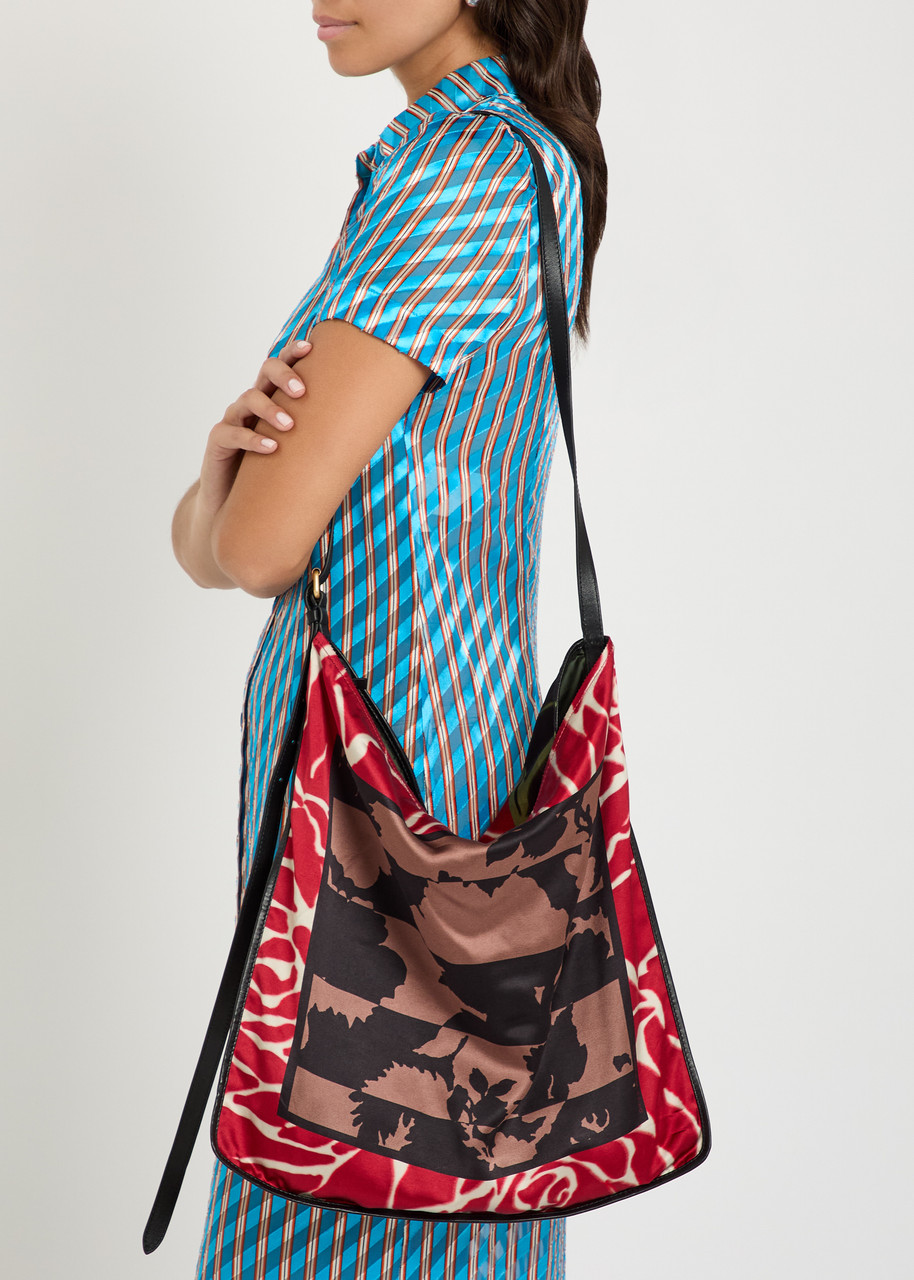 DRIES VAN NOTEN Printed satin tote bag | Harvey Nichols