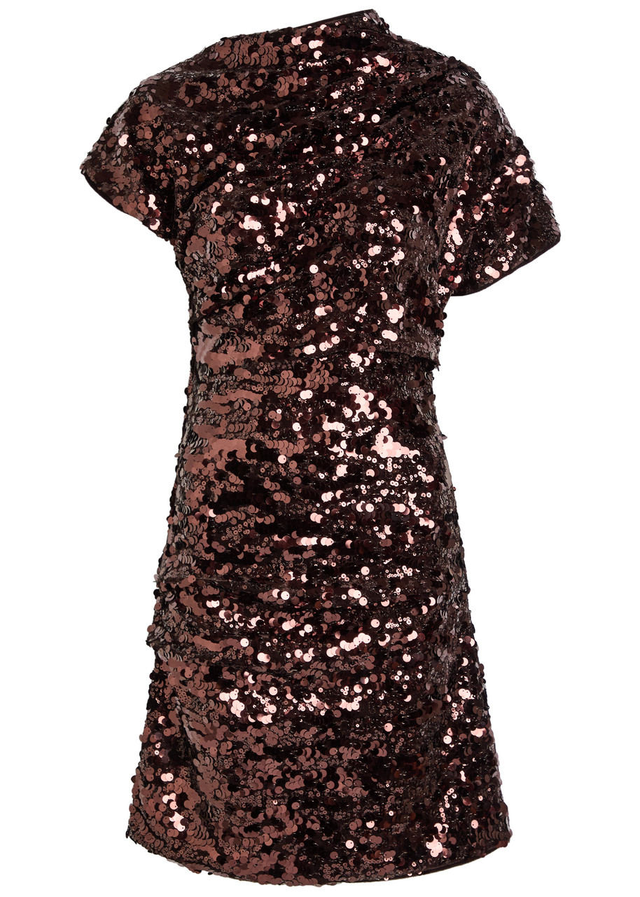 GANNI Sequin-embellished velvet mini dress