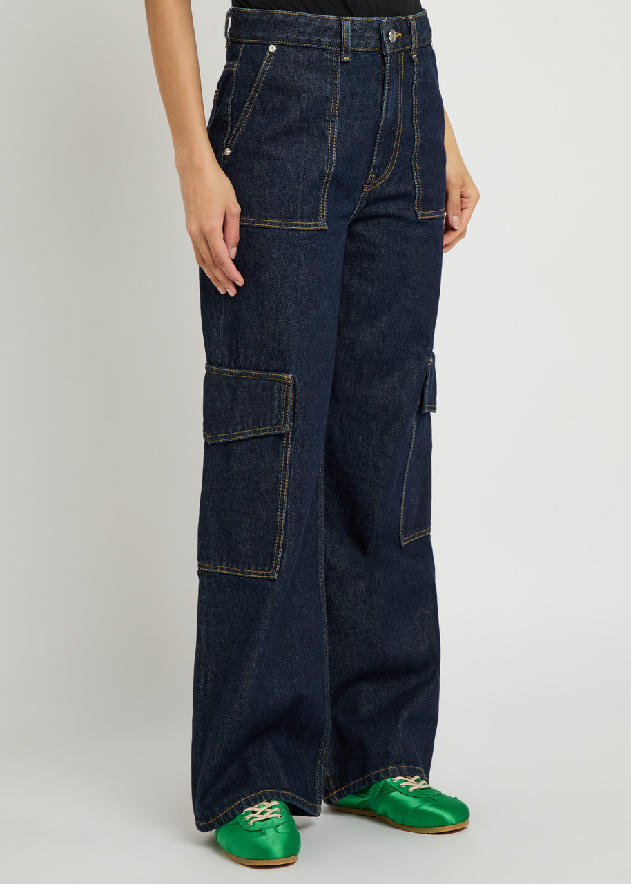 GANNI Angi straight-leg jeans | Harvey Nichols