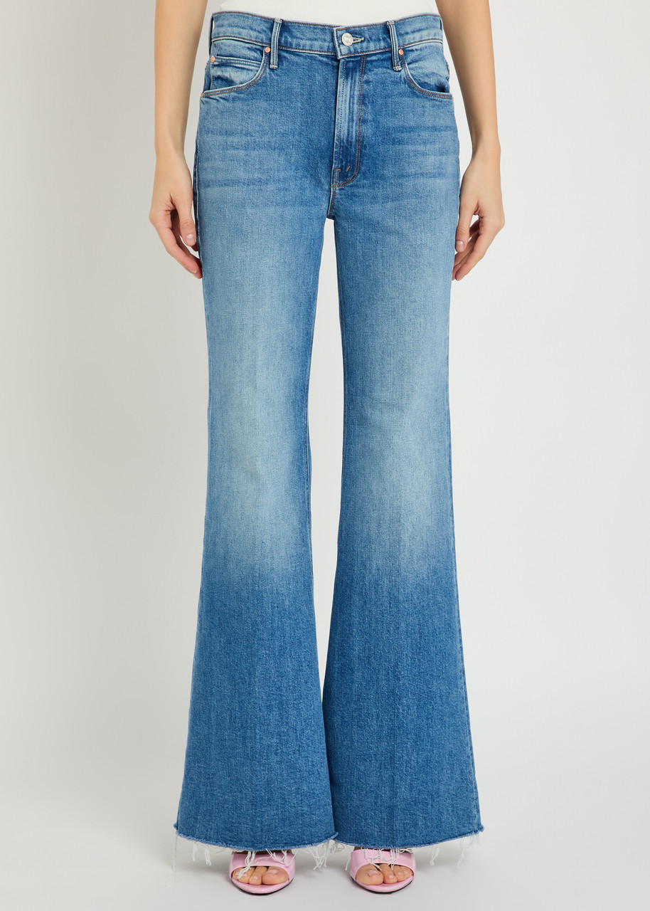MOTHER The Doozy Fray flared-leg stretch-denim jeans | Harvey Nichols