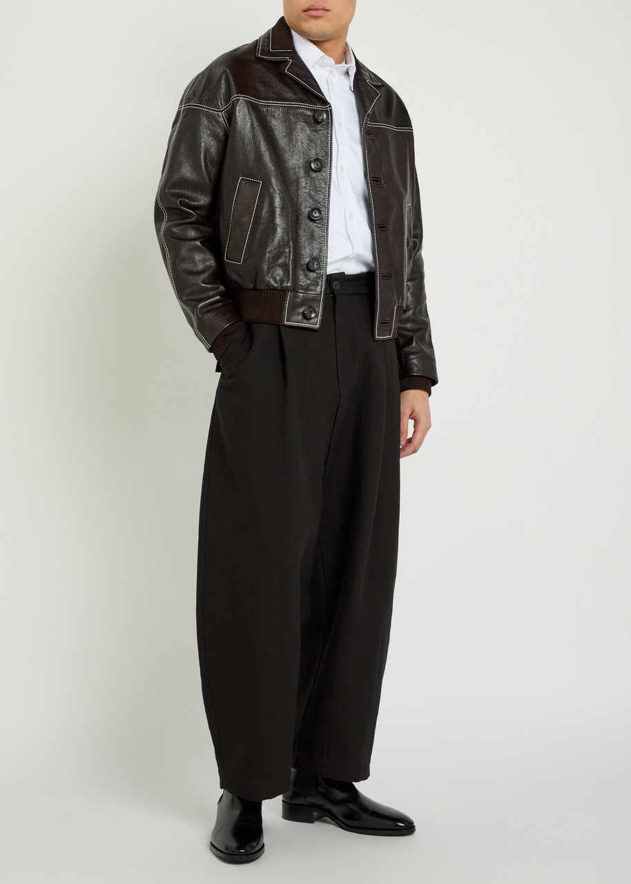 WALES BONNER Time leather jacket | Harvey Nichols