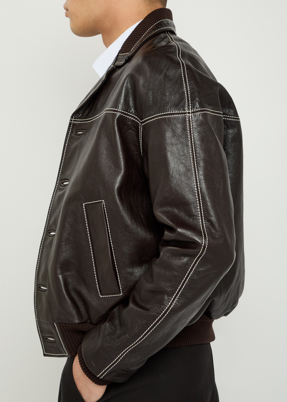 WALES BONNER Time leather jacket | Harvey Nichols