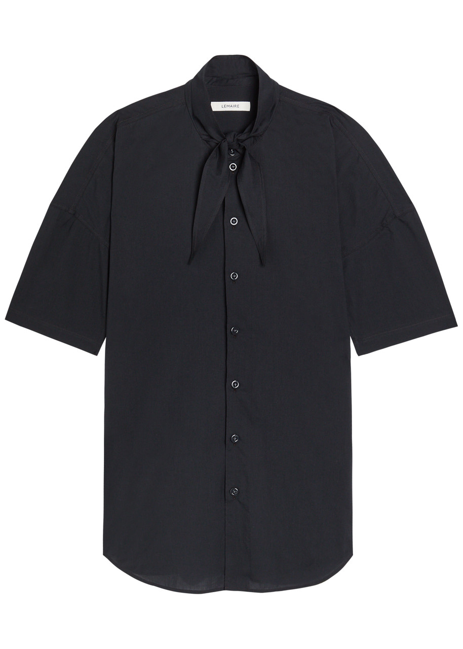 トップス LEMAIRE COTTON TWILL WORK SHIRT 17AW LEMAIRE Tie-neck cotton shirt | Harvey Nichols