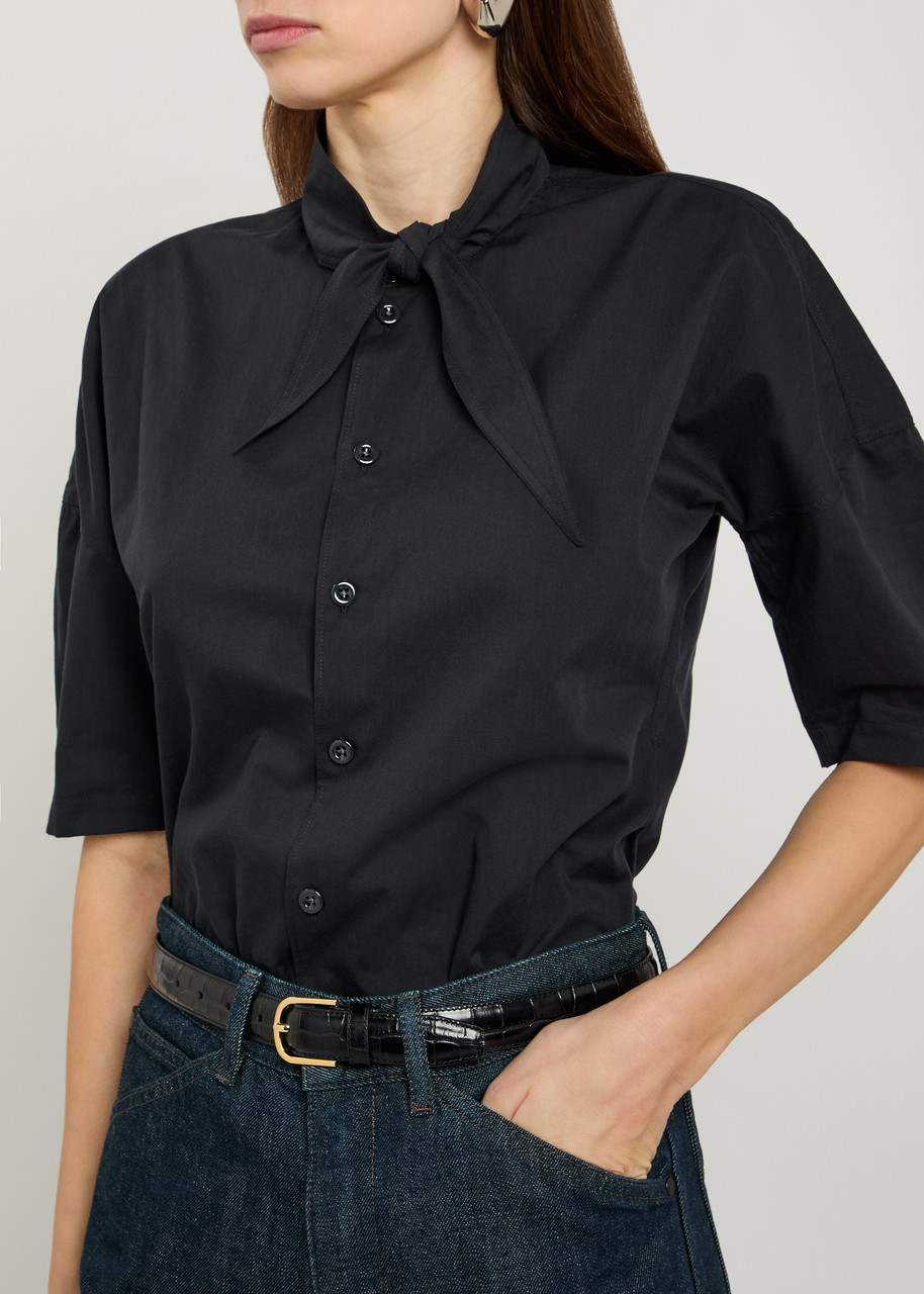 LEMAIRE Tie-neck cotton shirt | Harvey Nichols