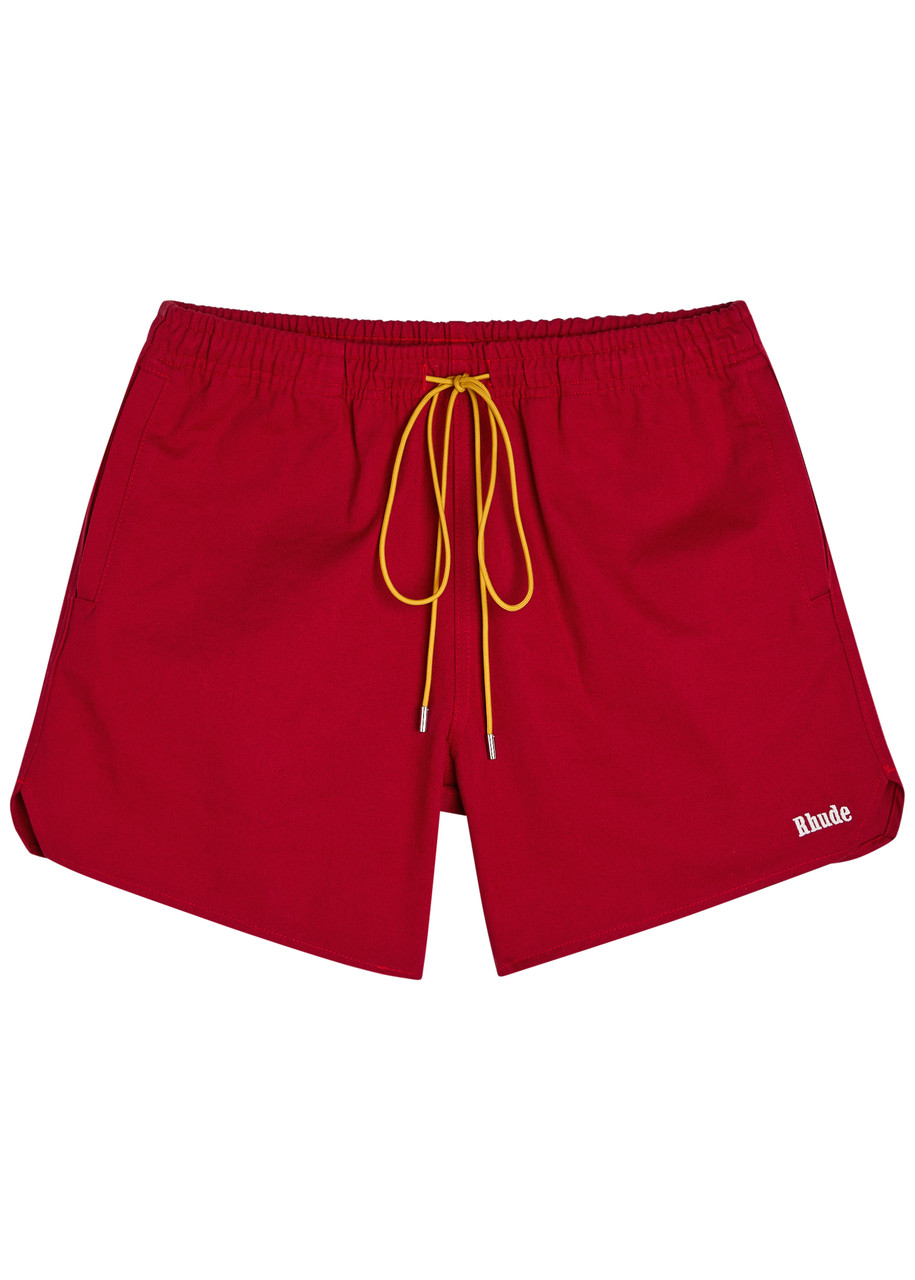 RHUDE Classic Logo-embroidered cotton shorts | Harvey Nichols
