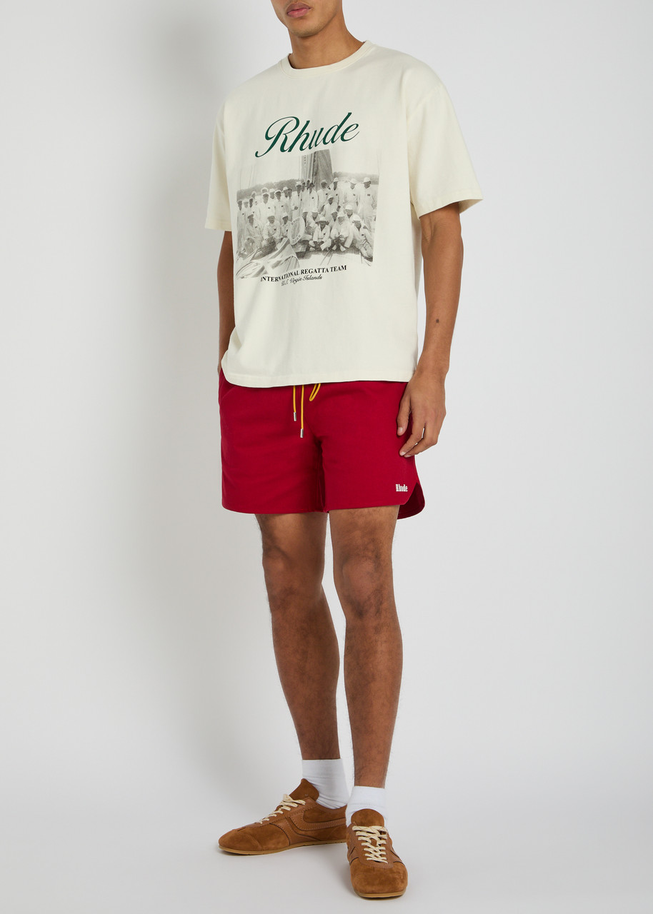 RHUDE Classic Logo-embroidered cotton shorts | Harvey Nichols