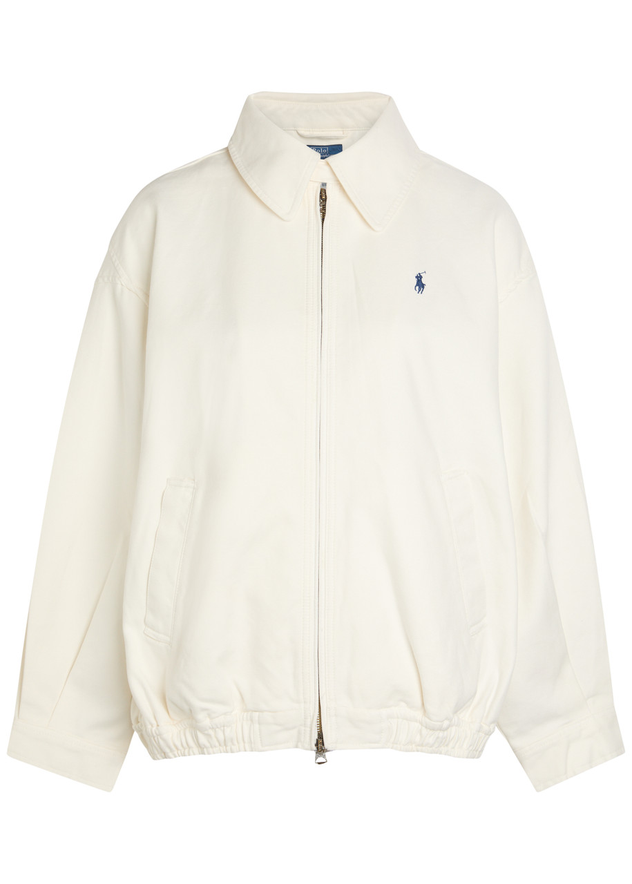 Polo Ralph Lauren レディースジャケット ホワイト POLO RALPH LAUREN Logo-embroidered twill jacket | Harvey Nichols