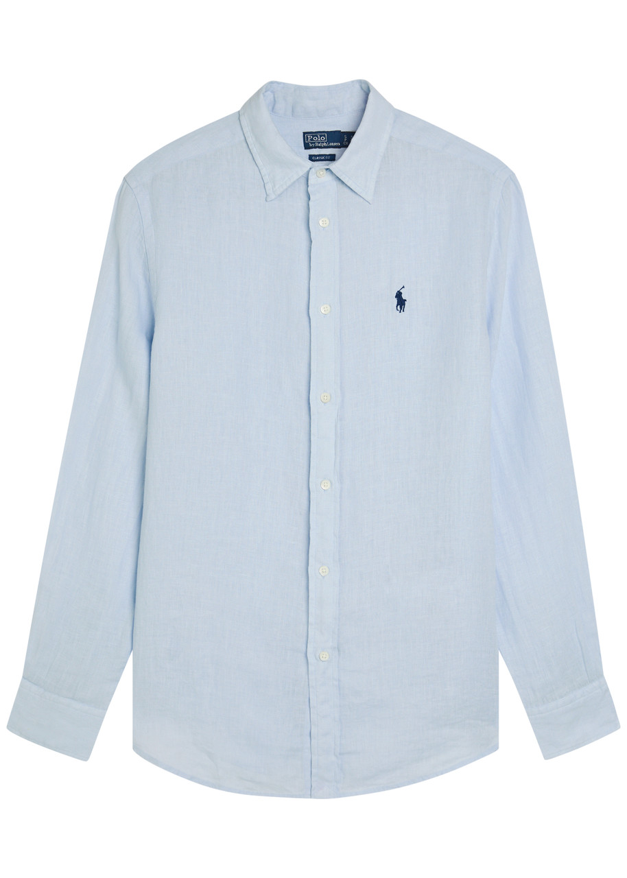 POLO RALPH LAUREN Logo-embroidered linen shirt | Harvey Nichols
