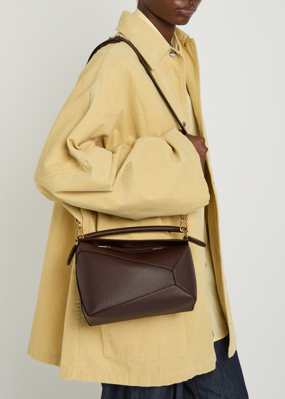 LOEWE Puzzle Edge small leather top handle bag | Harvey Nichols