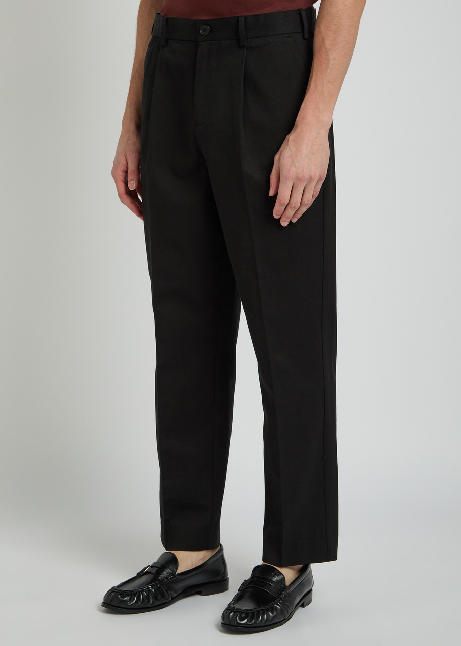 WAX LONDON Aubyn tapered-leg twill trousers | Harvey Nichols