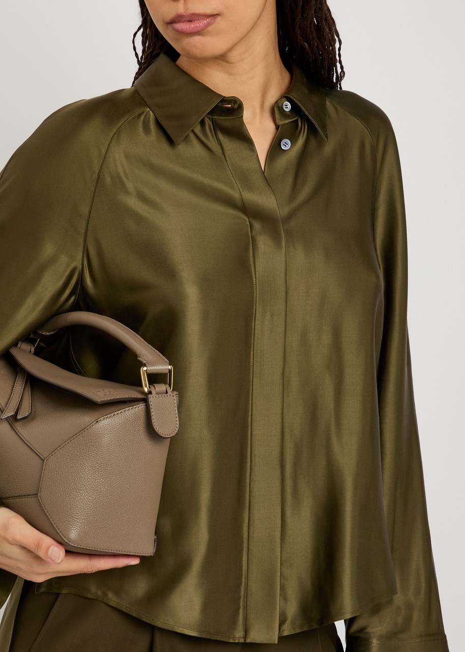 LOEWE Cape-effect satin shirt | Harvey Nichols
