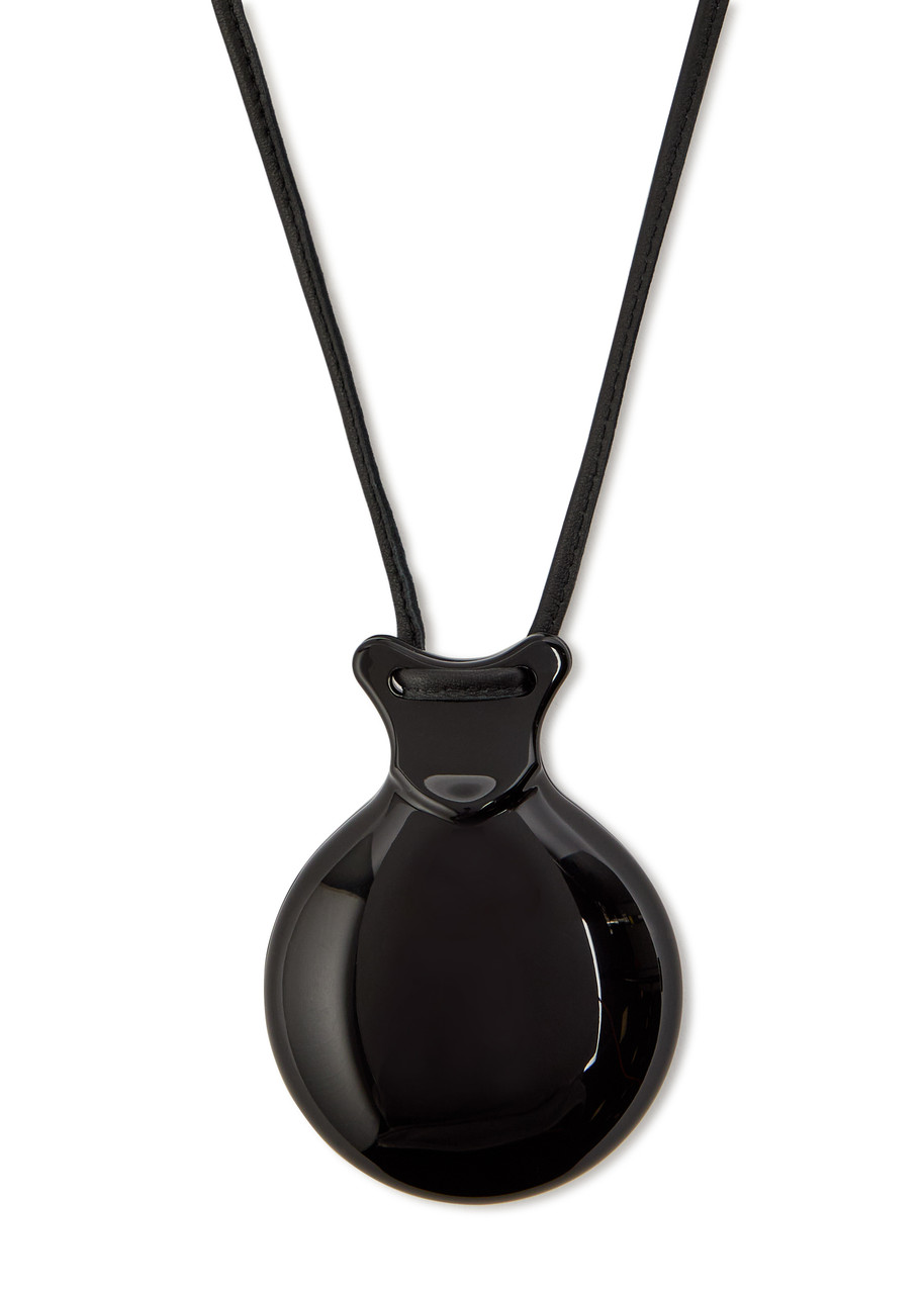 【美品】LORO 01M leather necklace 3mm×40cm LEMAIRE Castanet mirror resin and leather necklace | Harvey Nichols