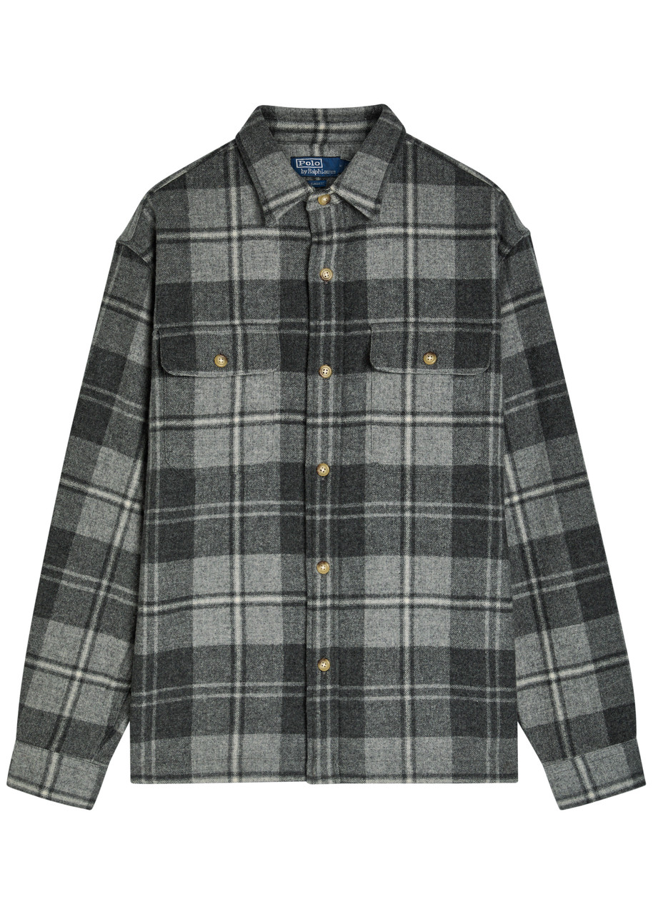 POLO RALPH LAUREN Plaid wool overshirt | Harvey Nichols