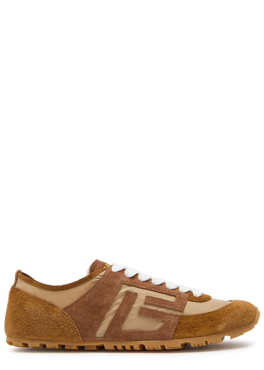 BALMAIN Racer 45 suede and nylon sneakers | Harvey Nichols