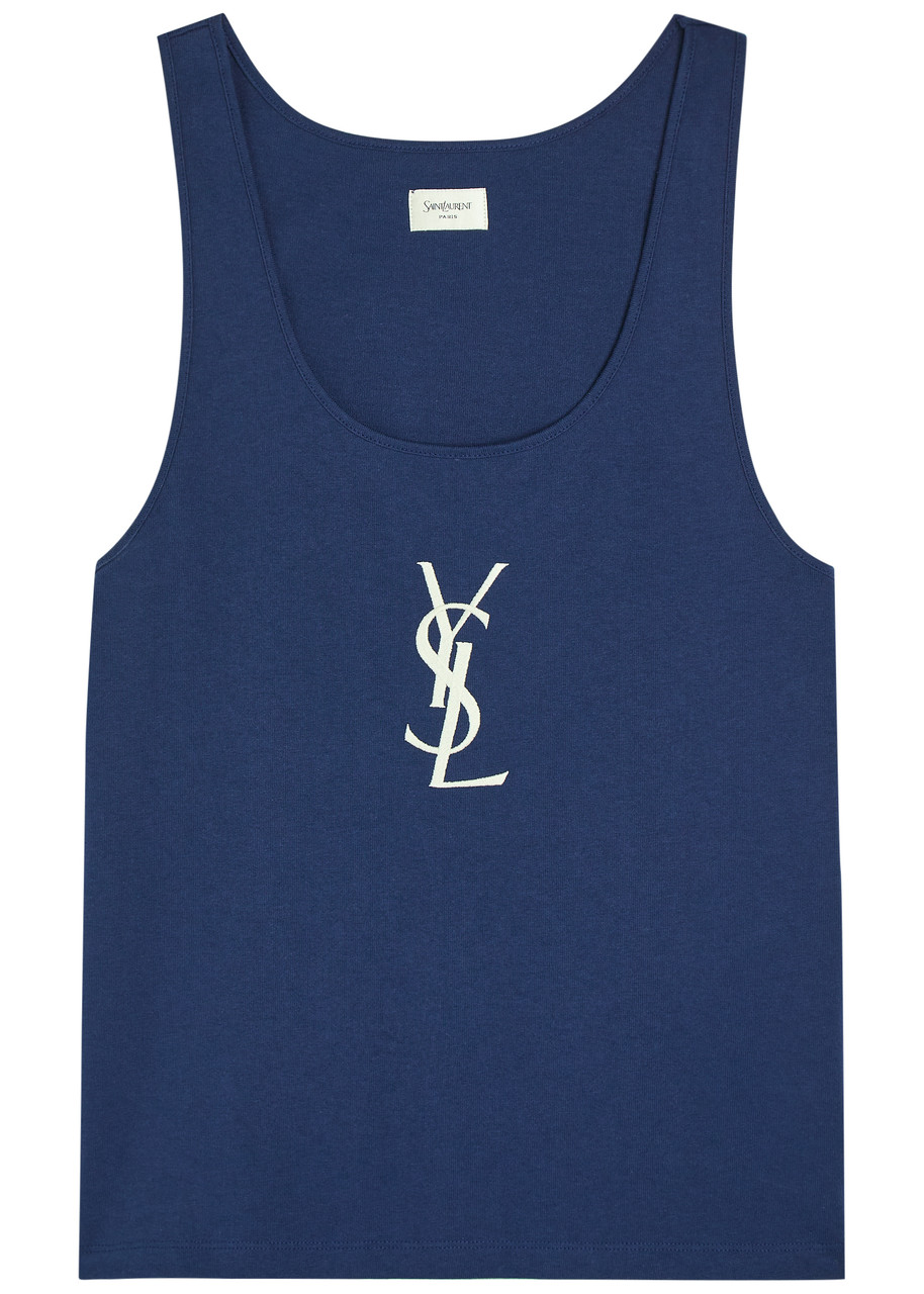 SAINT LAURENT Logo-embroidered cotton vest | Harvey Nichols