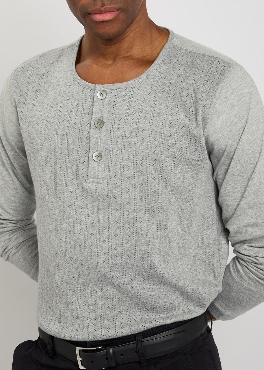 DRIES VAN NOTEN Hebton Henley pointelle cotton top | Harvey Nichols