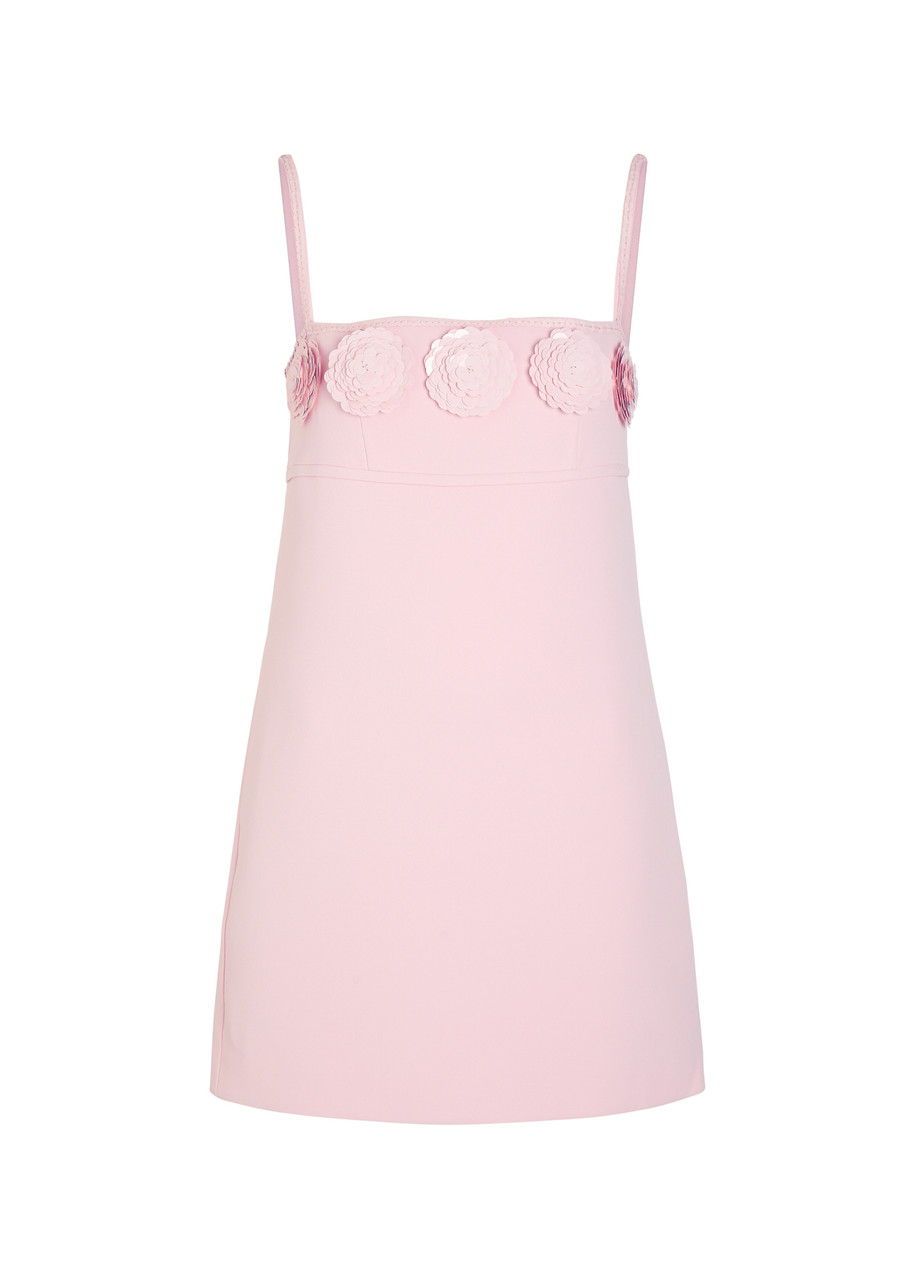 SELF-PORTRAIT Floral-embellished crepe mini dress | Harvey Nichols