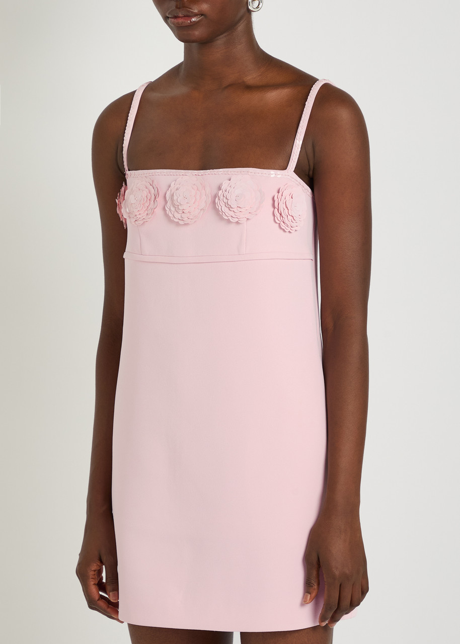 SELF-PORTRAIT Floral-embellished crepe mini dress | Harvey Nichols