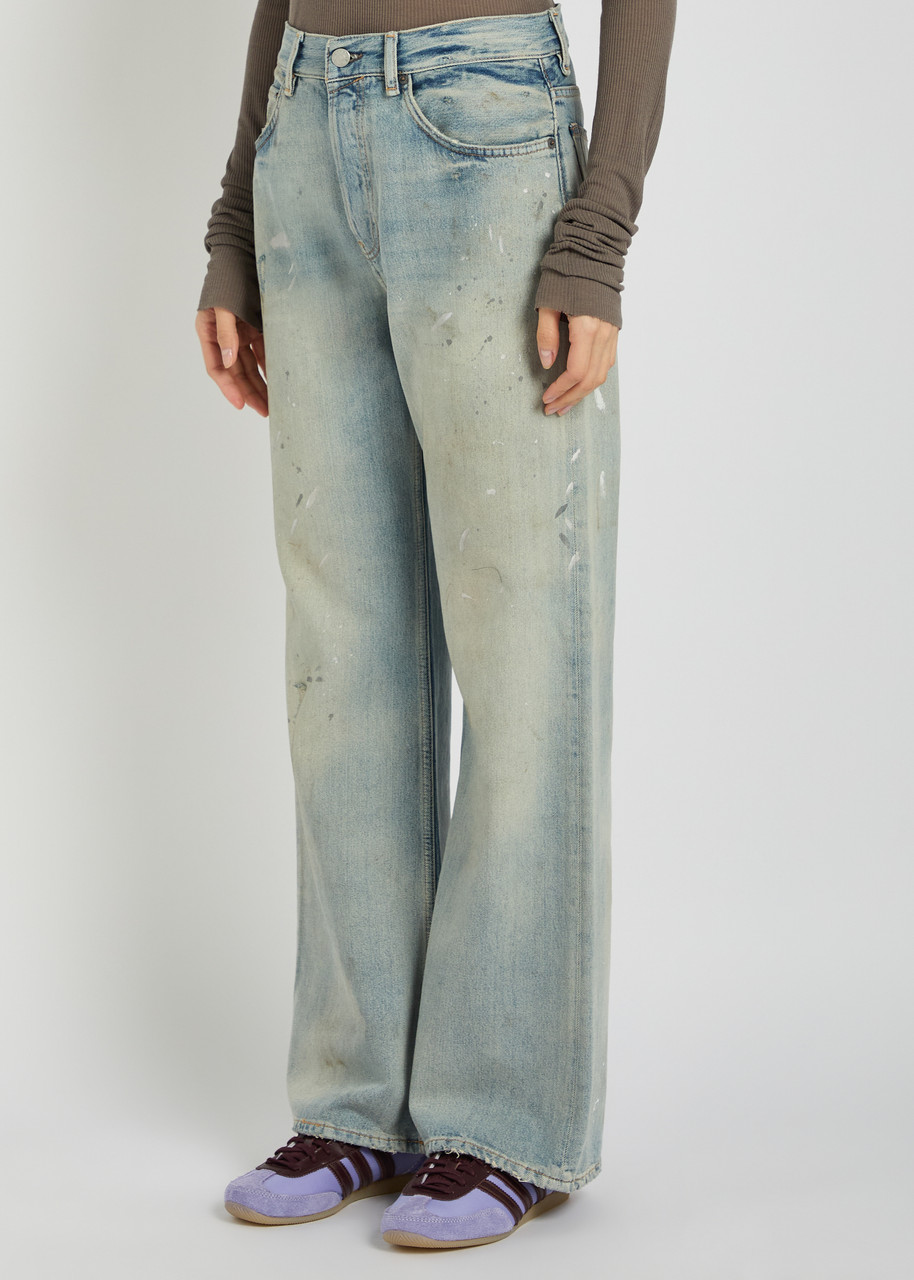 ACNE STUDIOS 2021F paint-splatter wide-leg jeans | Harvey Nichols