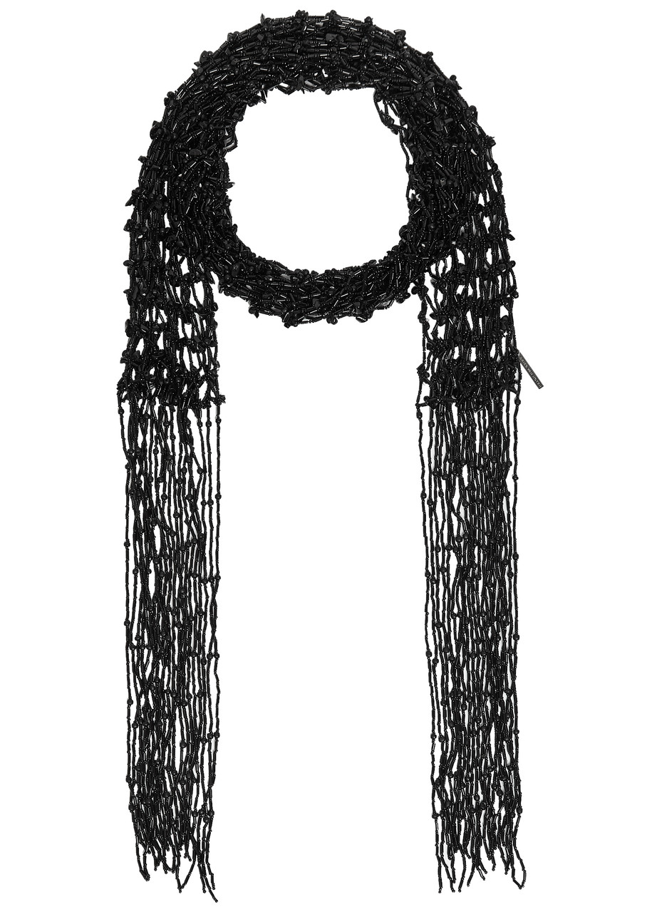 DRIES VAN NOTEN Fringed beaded scarf necklace | Harvey Nichols