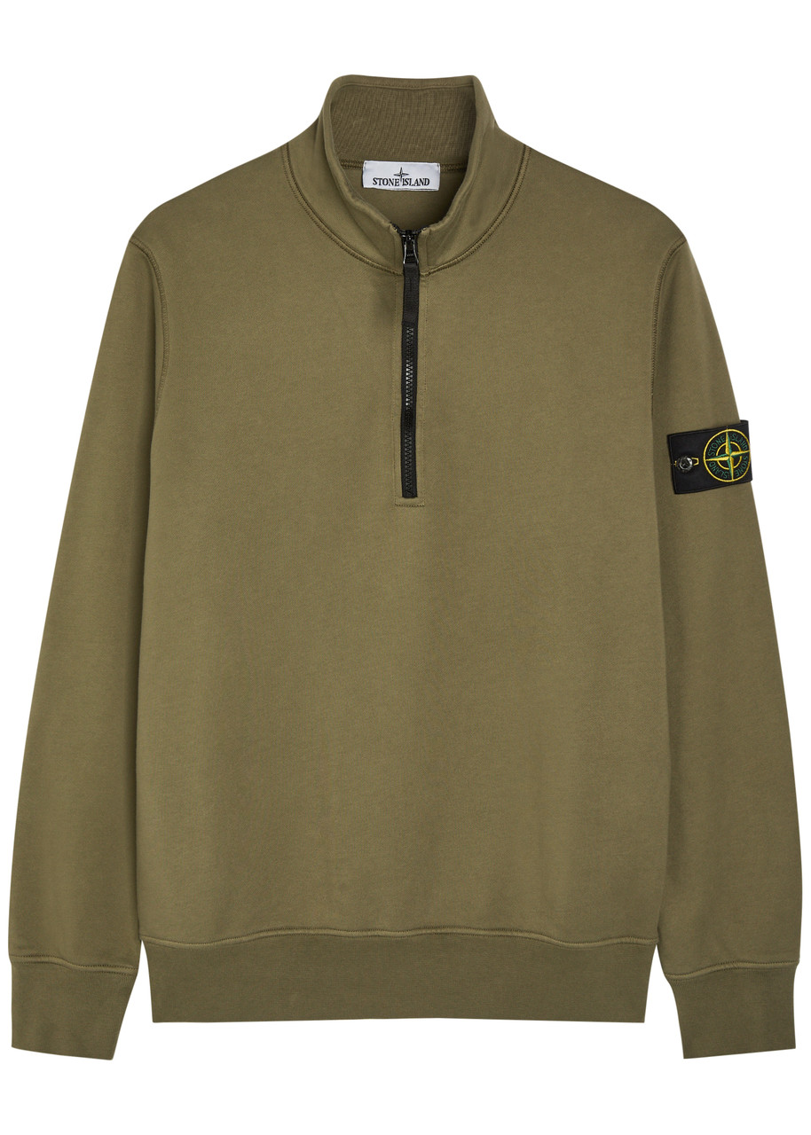 STONE ISLAND Half-zip cotton sweatshirt | Harvey Nichols