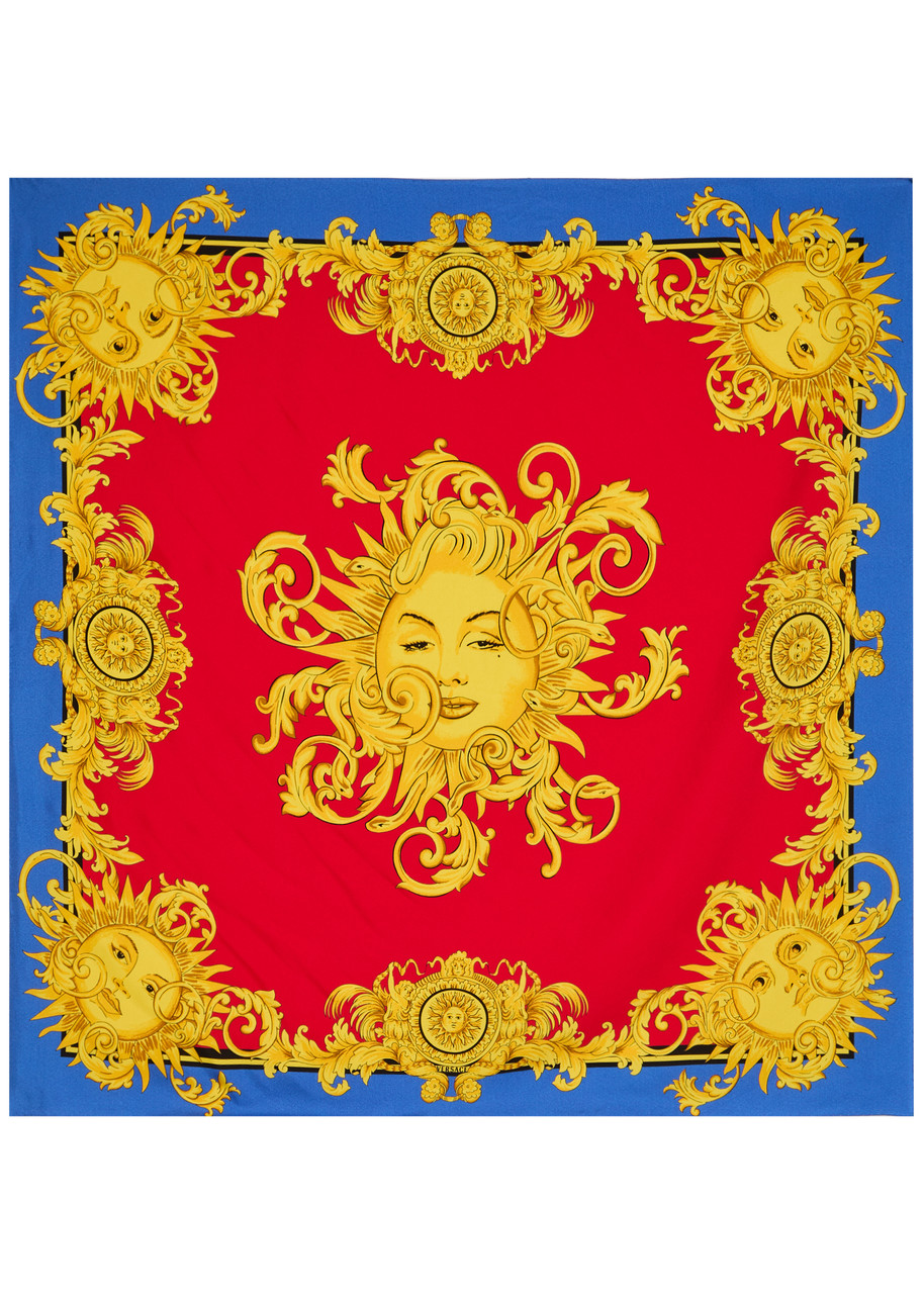 VERSACE Foulard printed silk twill scarf | Harvey Nichols