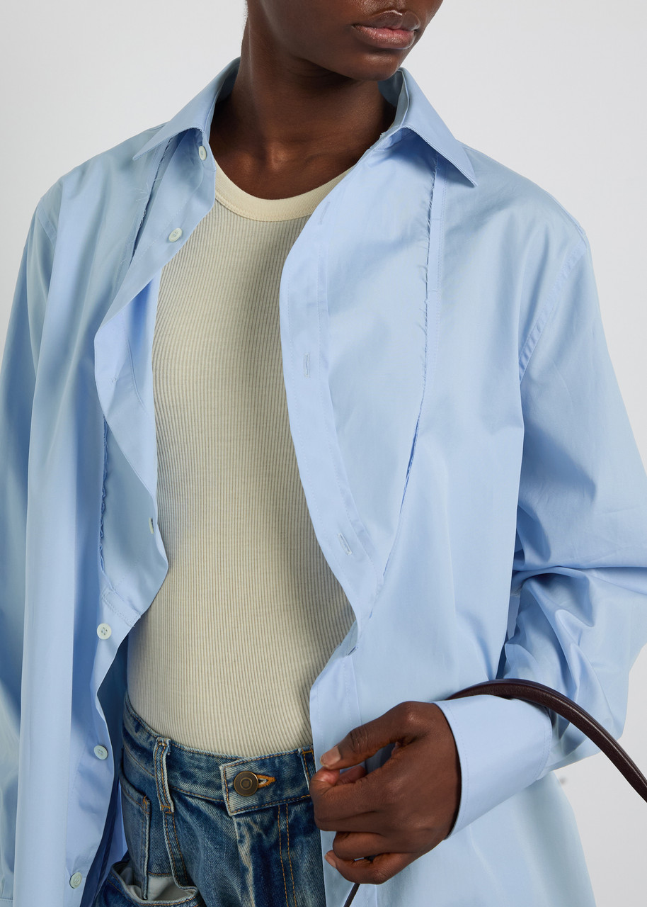 MAISON MARGIELA Panelled cotton-poplin shirt | Harvey Nichols